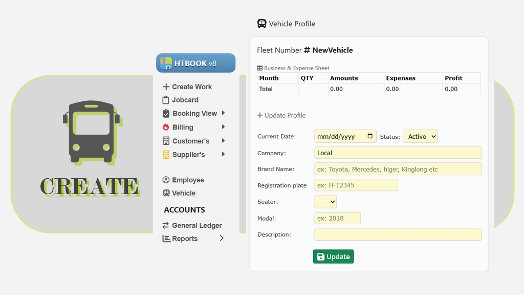 Create Vehicle Profile